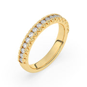 Demi-alliance 17 diamants naturels ronds 0.50 carat or jaune 14 carats Delfina